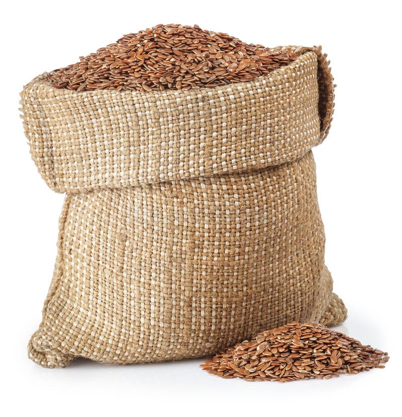 Flax Seed (linseed) In A Burlap Bag Stock Image Image of vegetarian