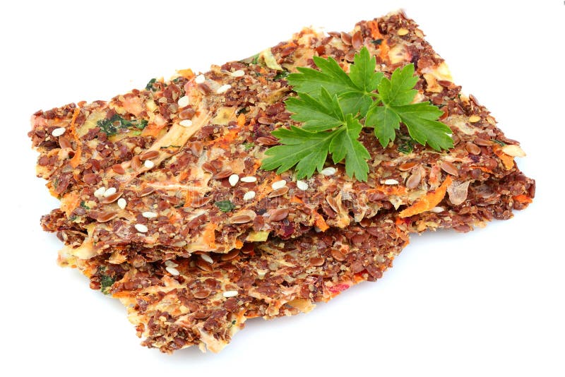 Flax Seed Whole Grain Crackers Isolated Stock Photo Image of vegetarian, snack 144277780