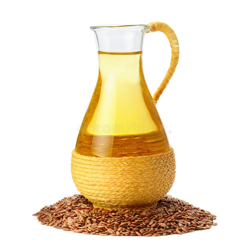 Flax seeds and oil stock photo. Image of medicine, heap 67428472