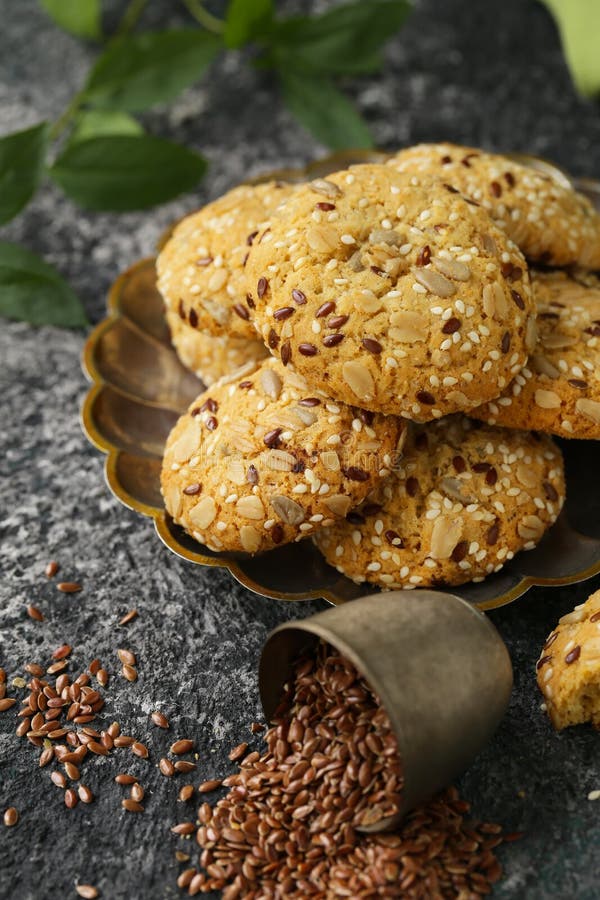 Flaxseed cookies stock photo. Image of baked, seed, delicious 150367648