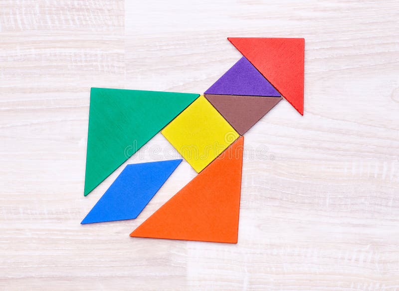 Composed figures into shape of rocket royalty free stock images