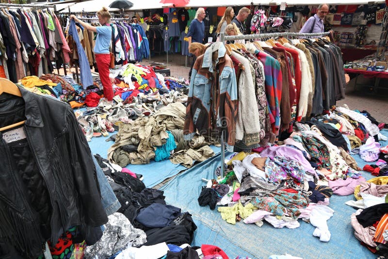 Flea market clothes editorial stock photo. Image of clothes - 96265163