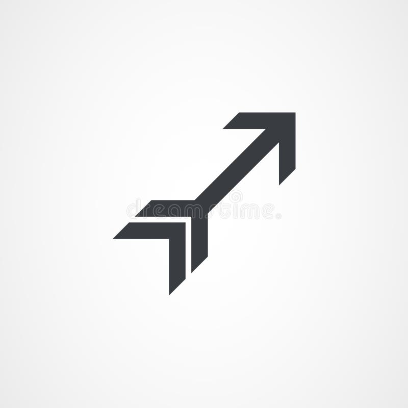 Flecha diagonal derecha hacia arriba icono de flecha. ilustración vectorial