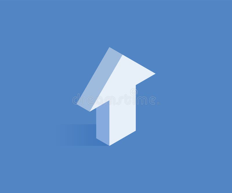 Flecha encima del icono isométrico Vector el ejemplo para el diseño web en el estilo isométrico plano 3D stock de ilustración Flecha encima del icono isométrico Vector el ejemplo para el diseño web en el estilo isométrico plano 3D stock de ilustración