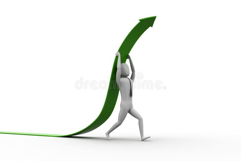 flecha que lleva del hombre 3d en la cabeza libre illustration flecha que lleva del hombre 3d en la cabeza libre illustration