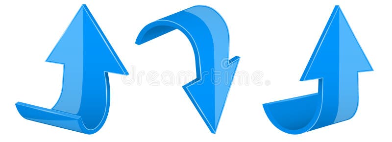 flechas Azul arriba y abajo de los iconos 3d