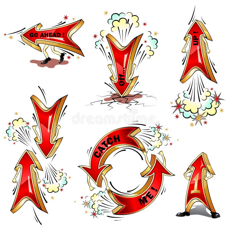 Flechas móviles de la historieta libre illustration Flechas móviles de la historieta libre illustration