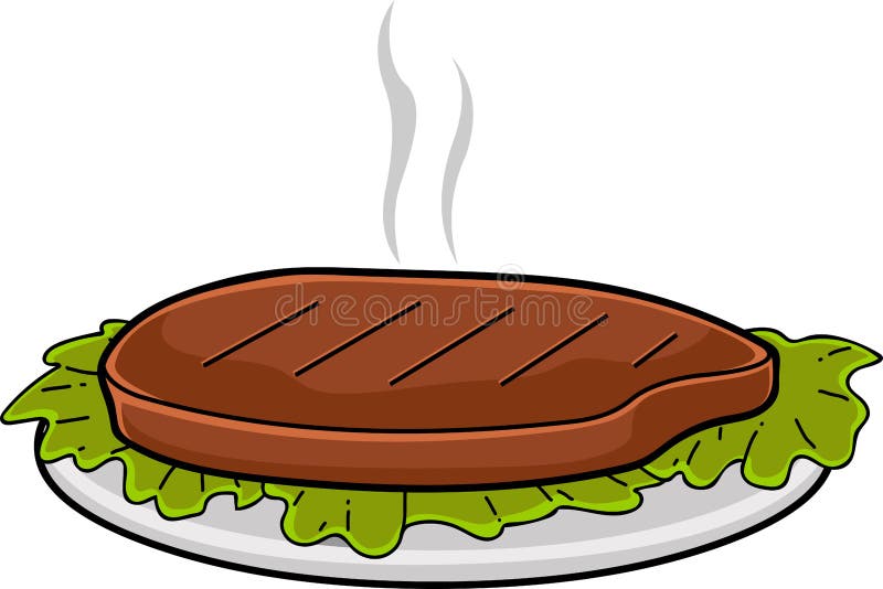 Fleisch vom gegrillten Rind auf Platte vektor abbildung
