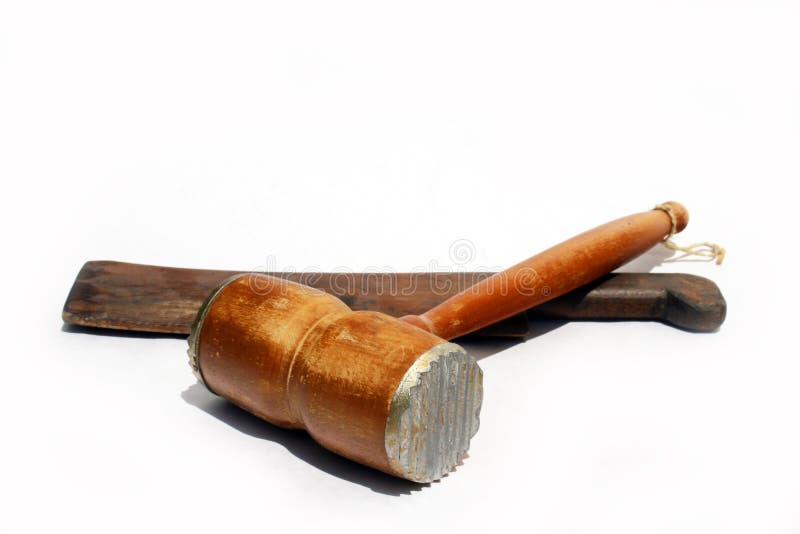 Fleischtenderizer und -messer lizenzfreie stockfotos Fleischtenderizer und -messer lizenzfreie stockfotos