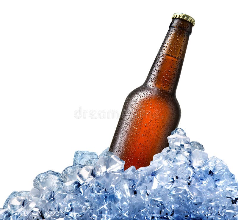 Fles bier in ijs stock foto Fles bier in ijs stock foto
