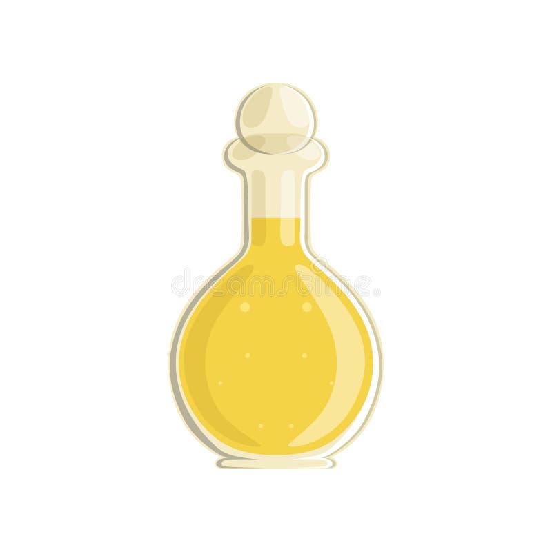 Fles met zonnebloem of olijfolie Het organische en gezonde eten Glasschip in vorm van fles Vlak vectorontwerp voor stock illustratie Fles met zonnebloem of olijfolie Het organische en gezonde eten Glasschip in vorm van fles Vlak vectorontwerp voor stock illustratie