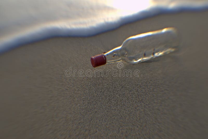 Fles op kust in Dania Beach, Florida stock afbeelding Fles op kust in Dania Beach, Florida stock afbeelding