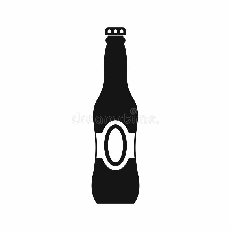 Fles van bierpictogram, eenvoudige stijl vector illustratie Fles van bierpictogram, eenvoudige stijl vector illustratie