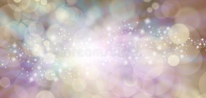 Spiritual Ethereal Angelic starry glitter bokeh background banner