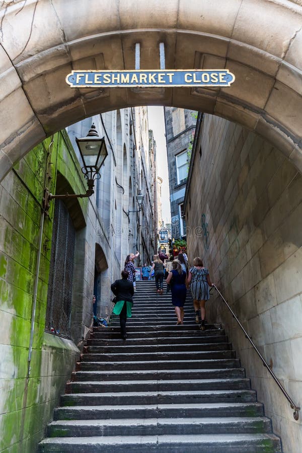 Fleshmarket Close in the Old Town of Edinburgh Editorial Stock Photo