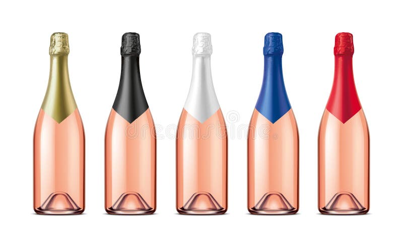 Flessen champagne Versie met Rose Wine stock illustratie Flessen champagne Versie met Rose Wine stock illustratie