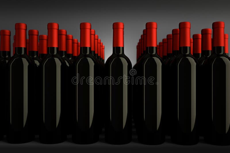 Flessen rode wijn vector illustratie