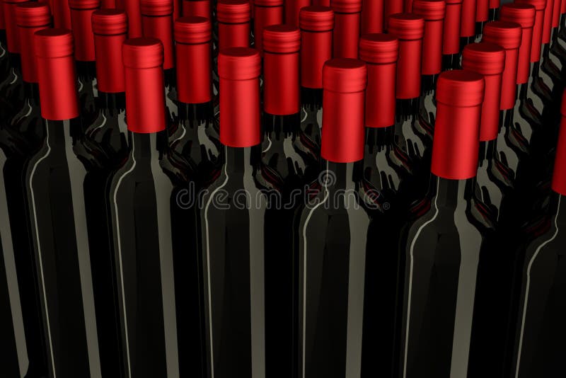Flessen rode wijn vector illustratie