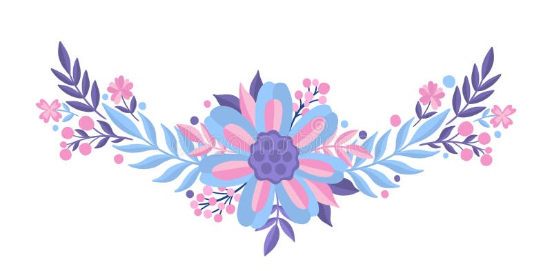Fleur Bordure Design Invitation Décoration Dessin Floral Style Dessin Animé  Illustration de Vecteur - Illustration du lames, botanique: 233237083