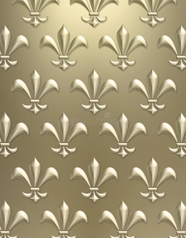 Dark Blue Fleur De Lis Background Wallpaper Stock Illustration