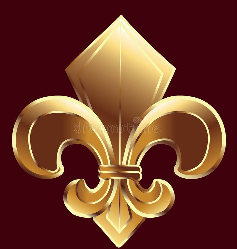 Fleur De Lis, New Orleans in Gold Stock Vector - Illustration of ...