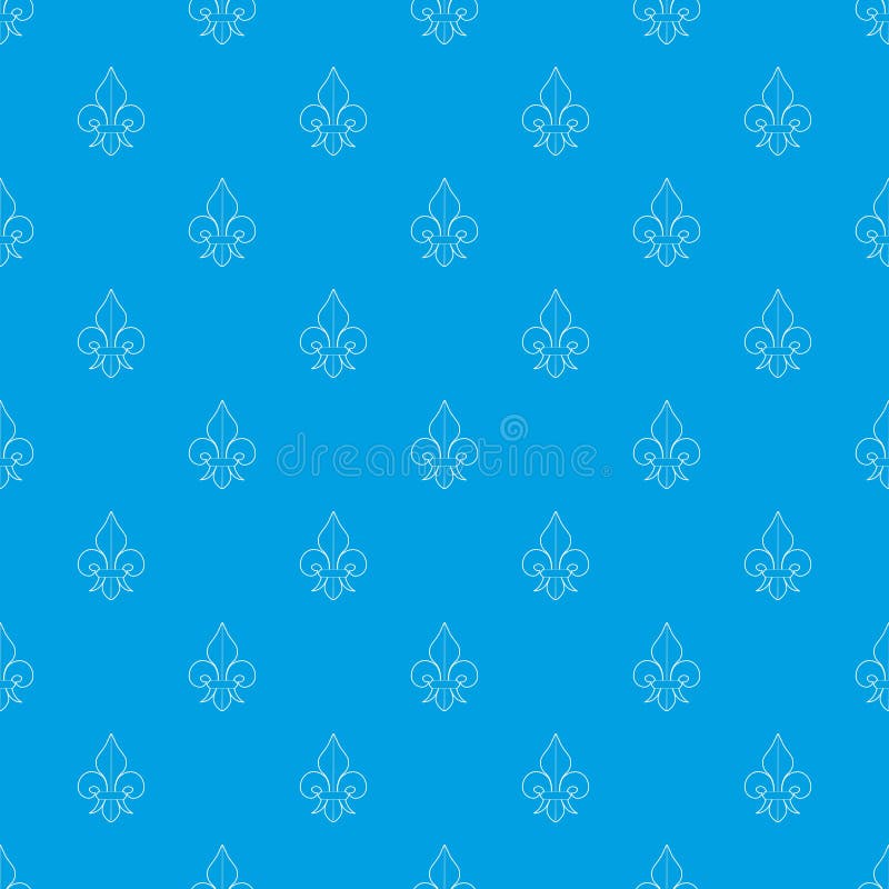 Fleur De Lis Pattern Vector Seamless Blue Stock Vector - Illustration ...