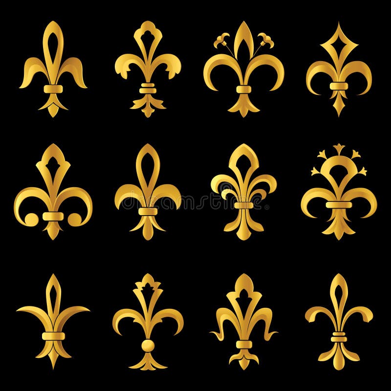 Gold fleur-de-lys stock vector. Illustration of insignia - 12959855