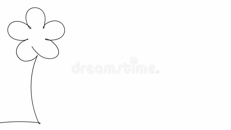 Fleur décorative avec l'espace vide pour votre texte en une fleur tirée par la main de dessin simple continue d'animation progress illustration de vecteur