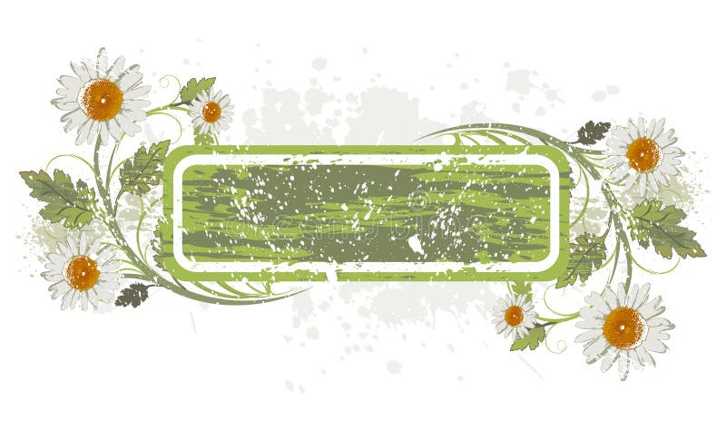 Fleurit le décor sur le fond grunge illustration de vecteur Fleurit le décor sur le fond grunge illustration de vecteur