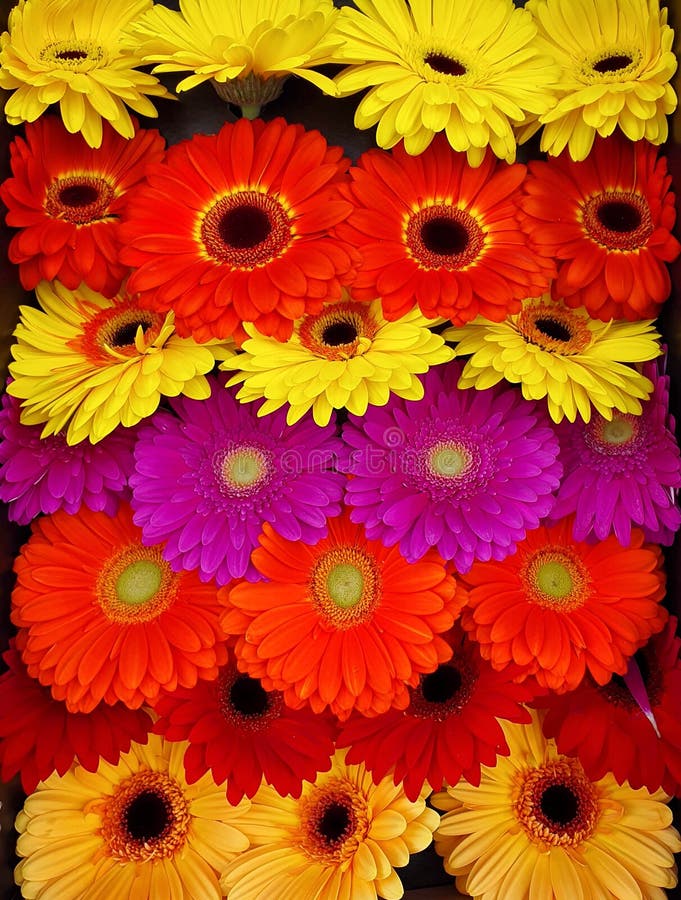 Fleurs colorées mélangées de marguerite de gerbera photographie stock libre de droits Fleurs colorées mélangées de marguerite de gerbera photographie stock libre de droits
