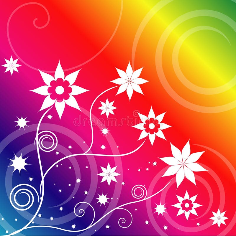 Fleurs d'arc-en-ciel illustration stock