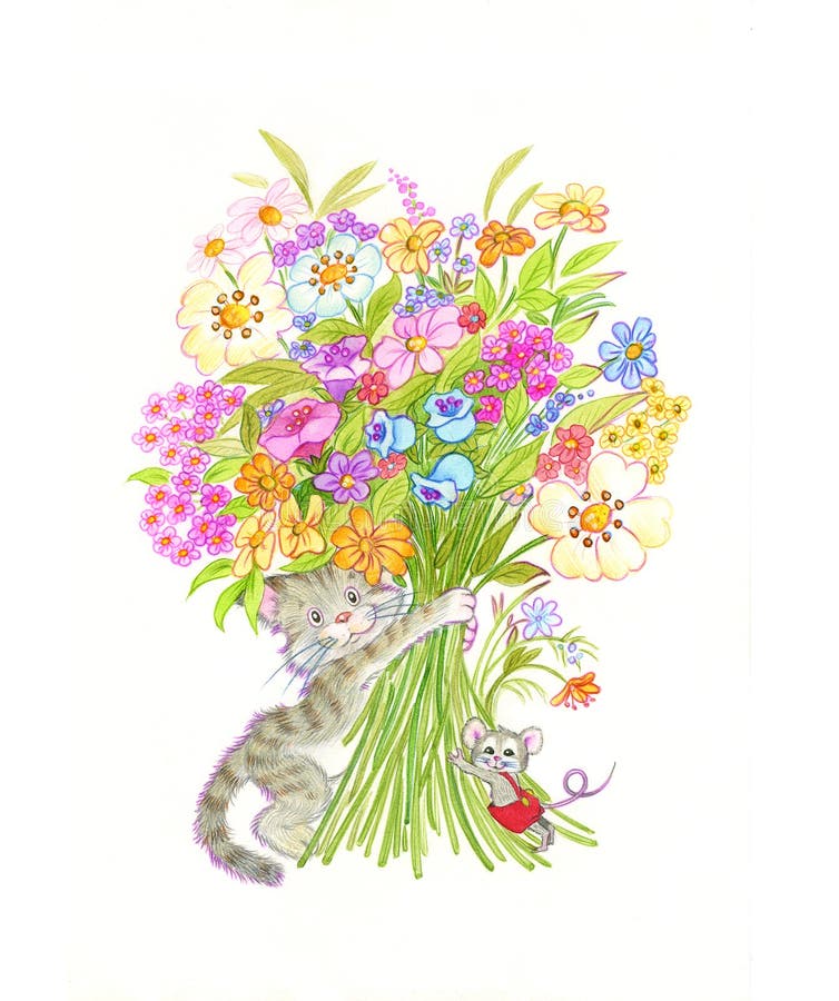 fleurs de chat illustration de vecteur fleurs de chat illustration de vecteur