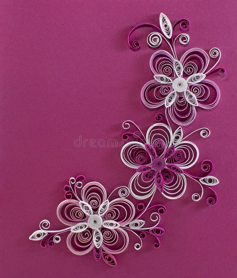 Fleurs de Quilling illustration stock. Illustration du copie 41085421