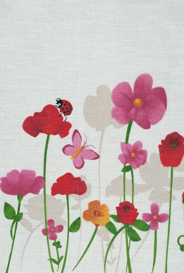 Fleurs de ressort, buterfly et coccinelle illustration stock Fleurs de ressort, buterfly et coccinelle illustration stock