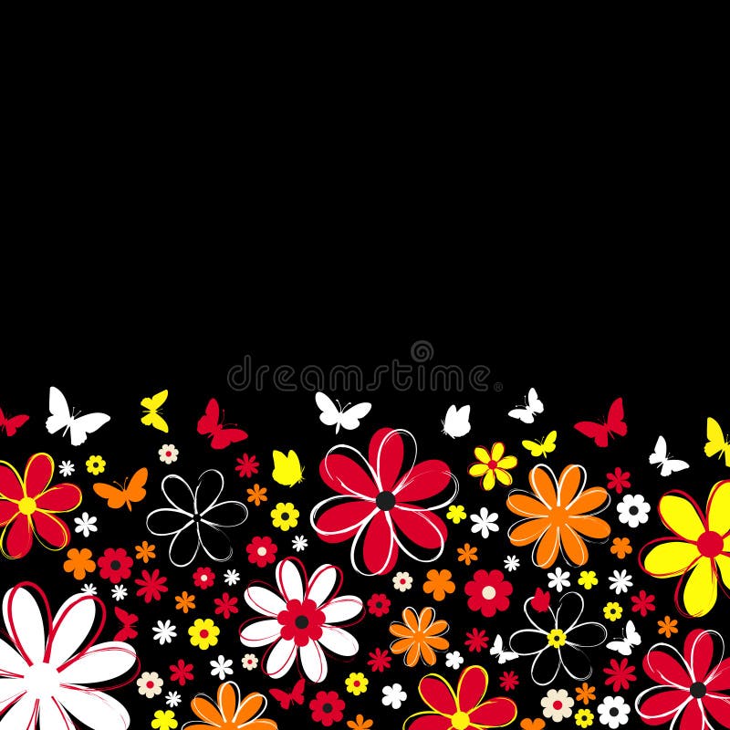 Fleurs et guindineaux illustration de vecteur