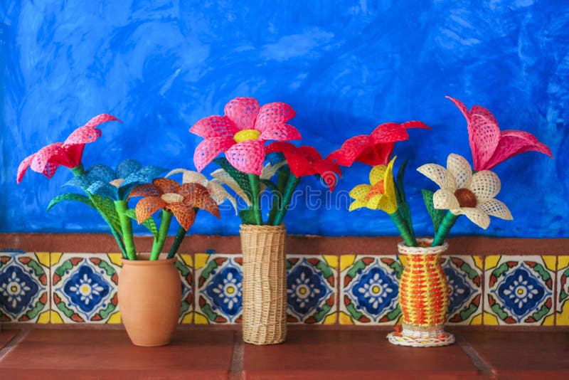 Geyee Lot De 12 Fleurs Géantes En Papier De Fête Mexicaine De