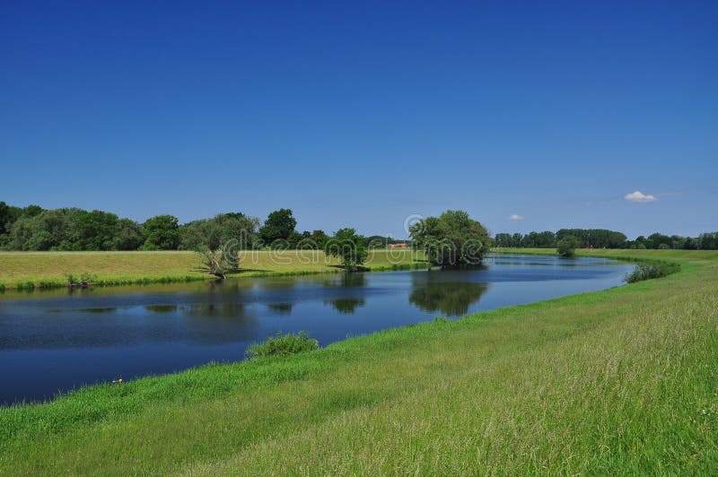 Fleuve Elbe  Brandebourg Allemagne  Image stock Image du 