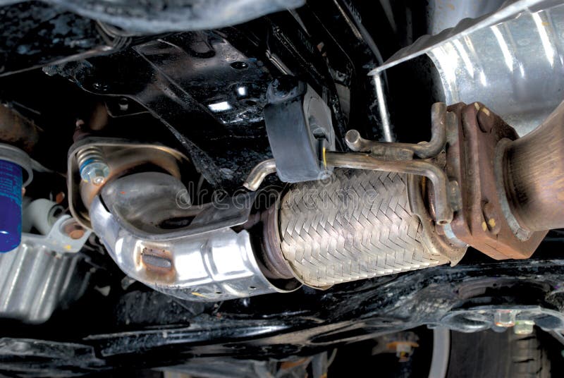 Flex Tubes in Exhaust Supension System Stock Photo Image of service