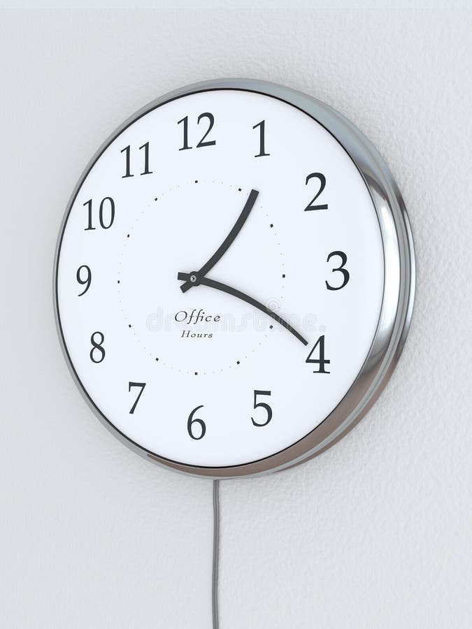 Photorealistic 3D concept, a clock with bent hour hands, Office Hours being written on it. Concept symbolising flexible hours. Photorealistic 3D concept, a clock with bent hour hands, Office Hours being written on it. Concept symbolising flexible hours.