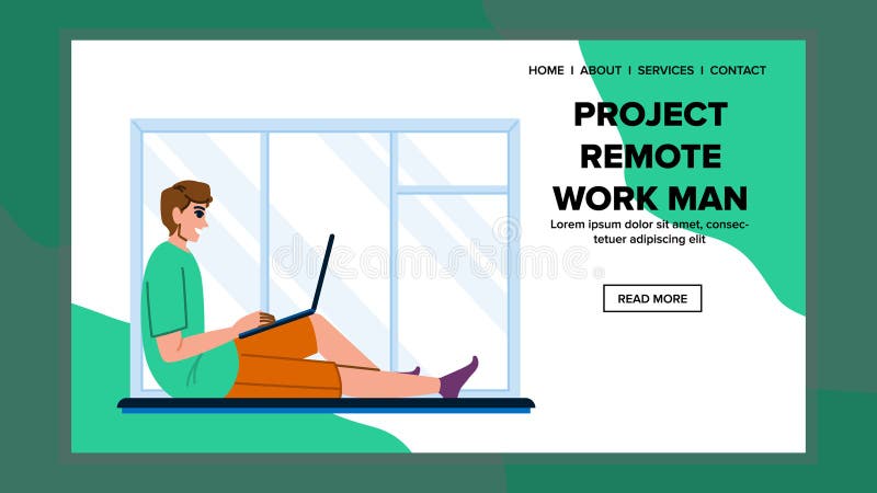 Flexibility project remote work man vector stock illustration