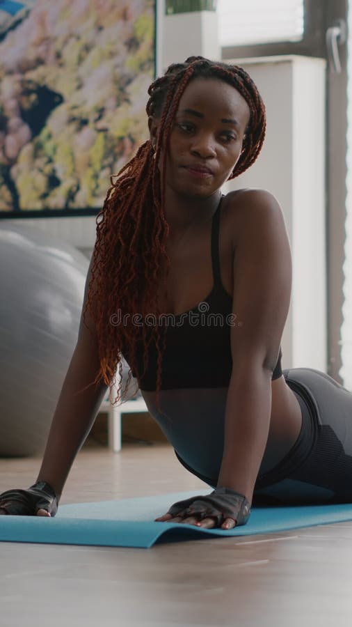 Flexible Black Woman Practicing Sport during Yoga Morning Workout Stock  Image - Image of muscle, morning: 227159509