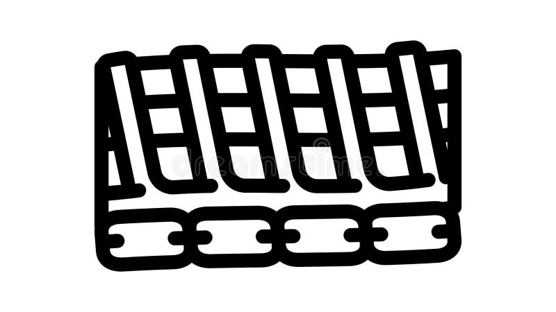 Flexible cables line icon animation royalty free illustration