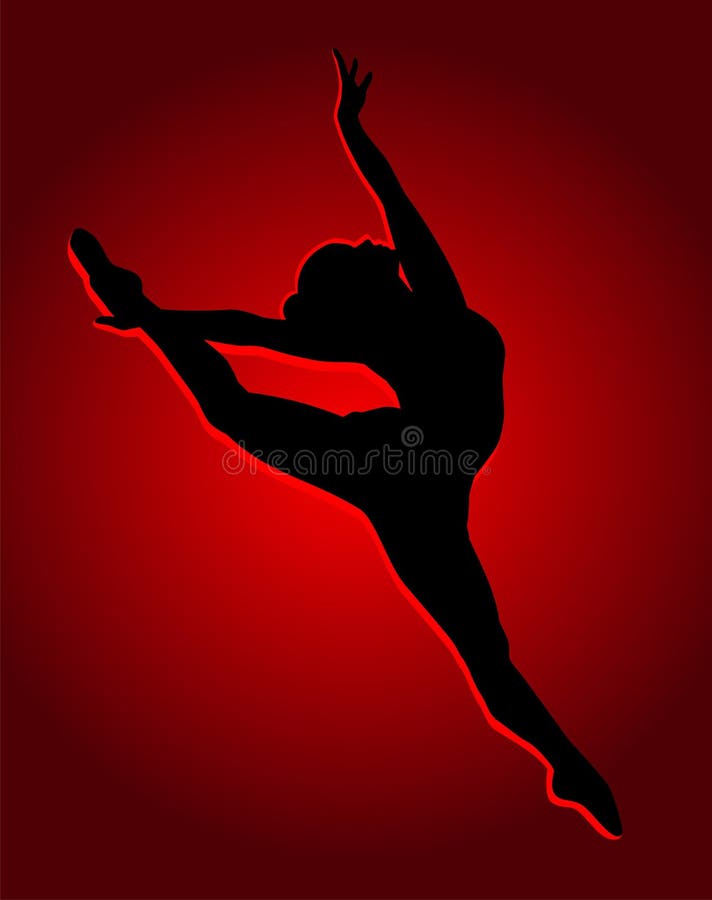 flexible woman clipart in red