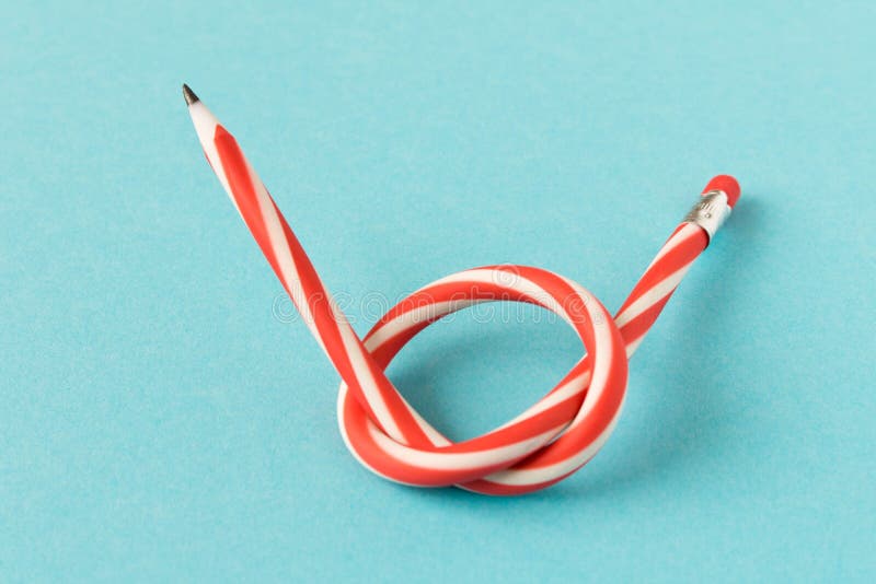 Flexible Pencil . Isolated on Blue Background Stock Image - Image of ...