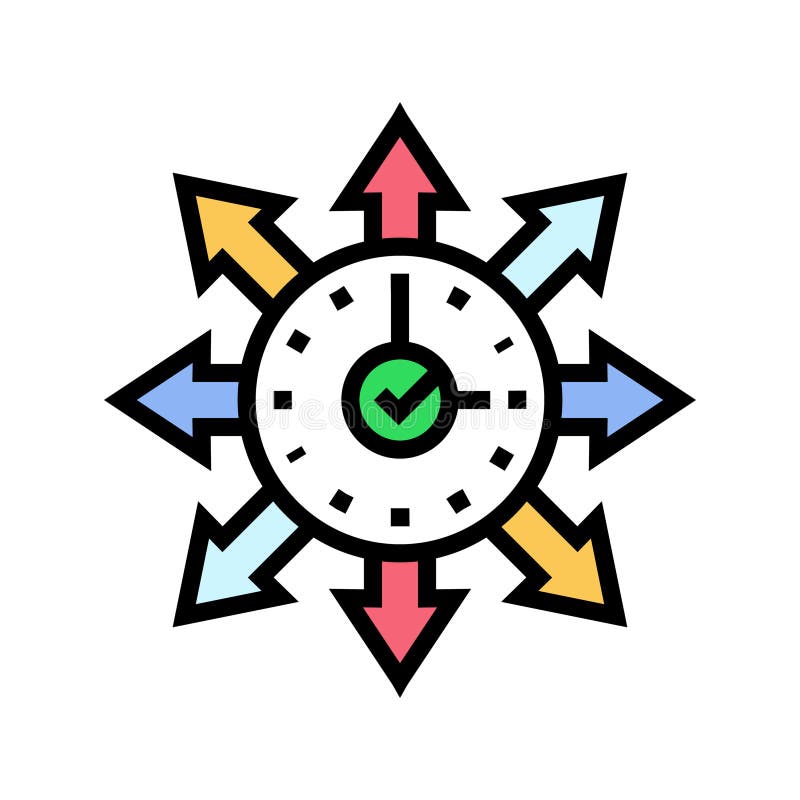 Flexible work schedule hybrid work color icon vector illustration vector illustration