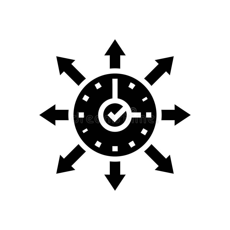 Flexible work schedule hybrid work glyph icon vector illustration stock illustration