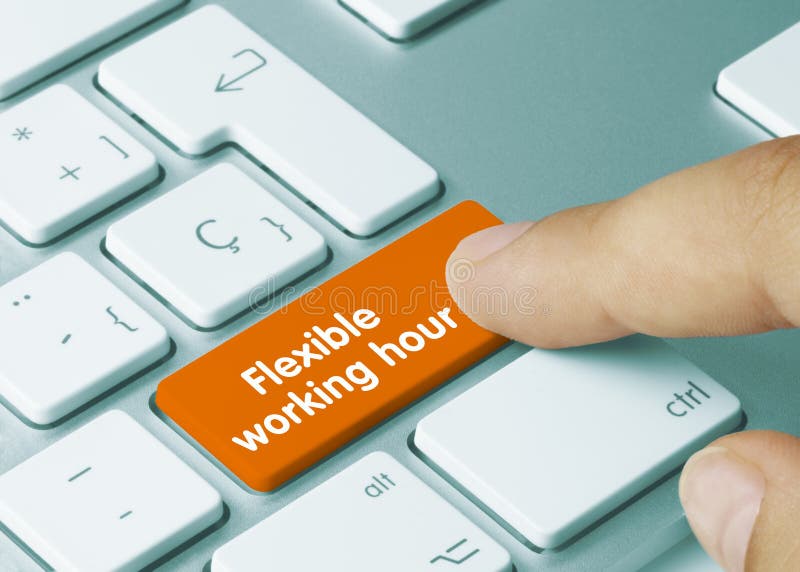 Flexible working hour - Inscription on Orange Keyboard Key stock photography