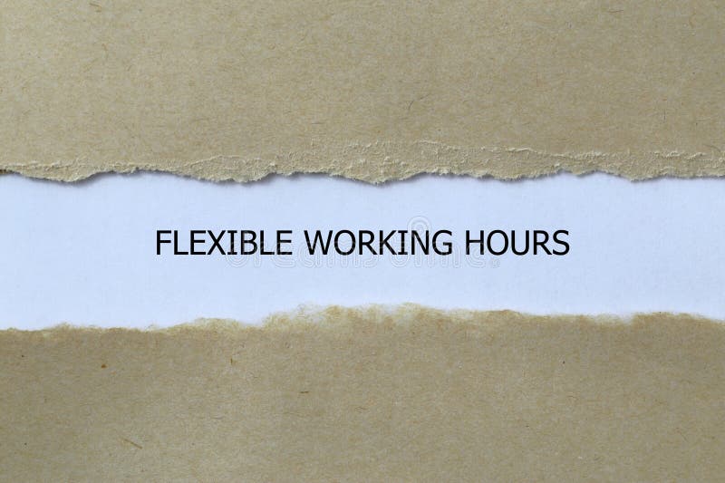 Flexible working hours on white paper stock photography