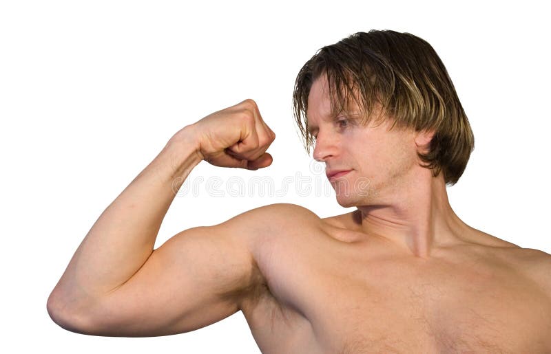 Man flexing his muscles