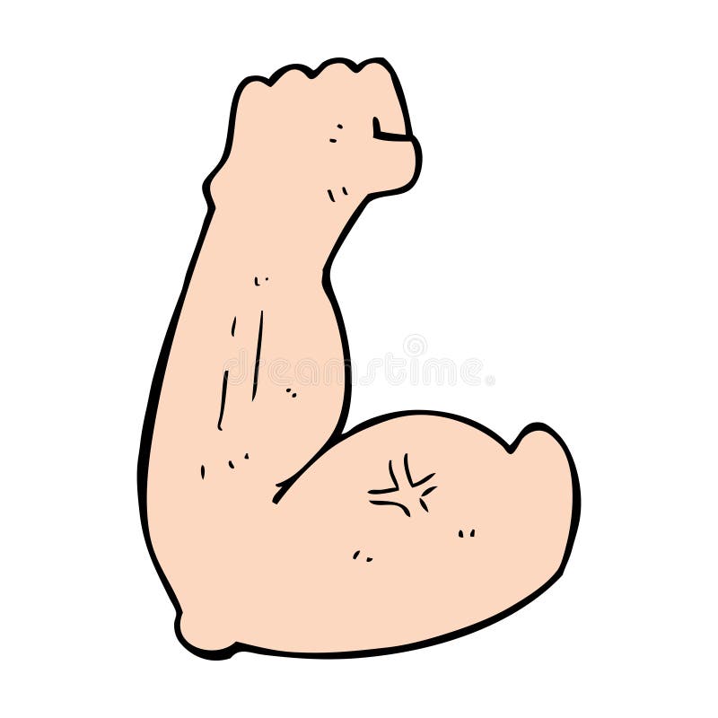 Flexing bicep cartoon stock vector. Image of retro, clip - 37015886